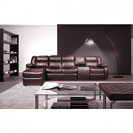 Угловой диван "Эконика 3" с оттоманкой и баром - Фото предпросмотра
