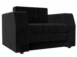 Кресло-кровать Атлантида (полностью велюр черный) - Фото предпросмотра