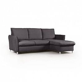 Hans диван-кровать с шезлонгом велюр серый - Фото предпросмотра