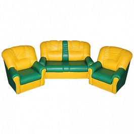 Комплект мягкой игровой мебели «Пузатик» желто-зеленый 2 - Фото предпросмотра