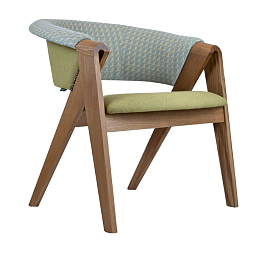Кресло Lars, ясень натуральный, ткань, зеленый - Фото предпросмотра
