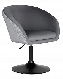 Кресло дизайнерское DOBRIN EDISON BLACK (серый велюр (1922-19)) - Фото предпросмотра