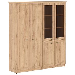 Шкаф высокий 2-х секционный гардероб с комбинированным RHC 180.6 Дуб Бофорд RAUT - Фото предпросмотра