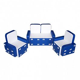 «Бантик без столика» Комплект сине-белый - Фото предпросмотра
