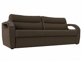 Прямой диван Форсайт (полностью рогожка коричневая) - Фото предпросмотра