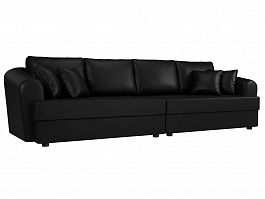 Прямой диван Милтон (полностью экокожа черная) - Фото предпросмотра