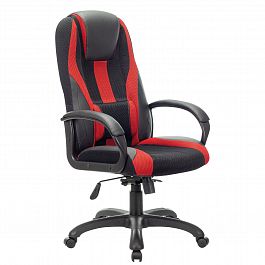 Кресло компьютерное BRABIX PREMIUM "Rapid GM-102", НАГРУЗКА 180 кг, экокожа/ткань, черное/красное, 532107 - Фото предпросмотра