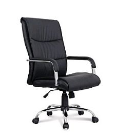 Кресло офисное BRABIX Space EX-508, экокожа, хром, черное "Кресла для руководителей"  ТК-001857000009 черный - Фото предпросмотра