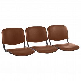 Сиденья для кресла "Трим", комплект 3 шт., кожзам коричневый, каркас черный - Фото предпросмотра
