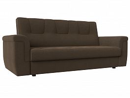Прямой диван Эллиот (полностью рогожка коричневая) - Фото предпросмотра
