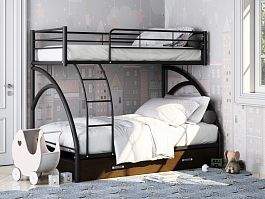 Двухъярусная кровать "Виньола-2Я" черный - Фото предпросмотра