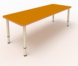 Детский стол 2-х местный 1100*550*400…580 оранжевый - Фото предпросмотра