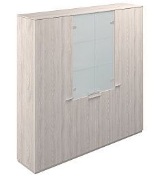 Шкаф для одежды 600 - 2шт. + Шкаф высокий 800 со стеклом мат., Atlas обвязка YN, фасады YN - Фото предпросмотра