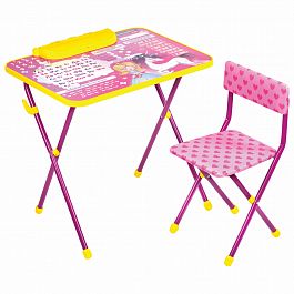 Комплект детской мебели розовый ПРИНЦЕССА: стол + стул, пенал, BRAUBERG NIKA KIDS, 532635 - Фото предпросмотра