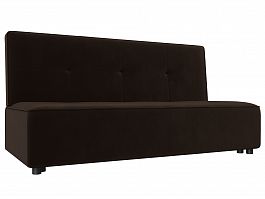 Прямой диван Зиммер (полностью микровельвет коричневый) - Фото предпросмотра