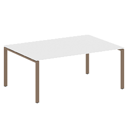 Metal System Перег. стол (1 столешница) на П-образном м/к БП.ПРГ-1.5 Белый/Мокко металл 1800*1235*750 - Фото предпросмотра