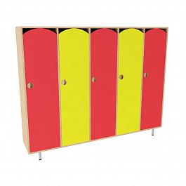 Шкафчик для одежды 5-секционный стандарт (цветной фасад) - Фото предпросмотра