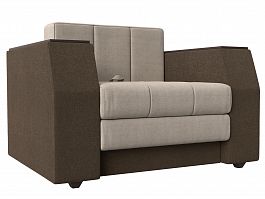 Кресло-кровать Атлантида (основа рогожка бежевая, компаньон рогожка коричневая) - Фото предпросмотра