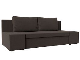 Прямой диван Сан Марко Рогожка коричневый - Фото предпросмотра