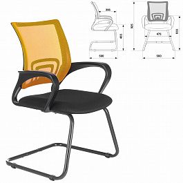 Кресло для приемных и переговорных BRABIX "Fly CF-100", оранжевое/черное, 532088 - Фото предпросмотра