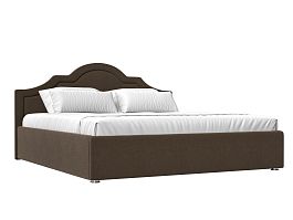 Интерьерная кровать Афина 180 (полностью рогожка коричневая) - Фото предпросмотра