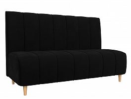 Прямой диван Ральф (полностью микровельвет черный) - Фото предпросмотра
