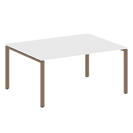 Metal System Перег. стол (1 столешница) на П-образном м/к БП.ПРГ-1.4 Белый/Мокко металл 1600*1235*750 - Фото предпросмотра