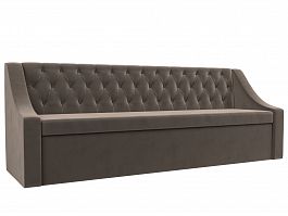 Кухонный прямой диван Мерлин (полностью велюр коричневый) - Фото предпросмотра