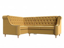 Угловой диван Бронкс левый (полностью микровельвет желтый) - Фото предпросмотра