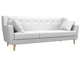 Прямой диван Брайтон 3 (полностью экокожа белая) - Фото предпросмотра