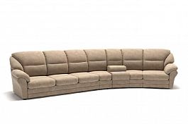 San-Remo диван-кровать с реклайнером, баром с кофейным столиком и радиусными модулями - Фото предпросмотра