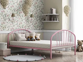 Кровать односпальная "Эвора 120" розовый - Фото предпросмотра