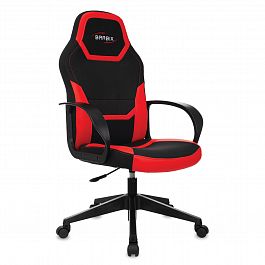 Кресло компьютерное BRABIX "Alpha GM-018", ткань/экокожа, черное/красное, 532637, GM-018_532637 - Фото предпросмотра