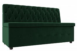 Кухонный прямой диван Вента (полностью велюр зеленый) - Фото предпросмотра