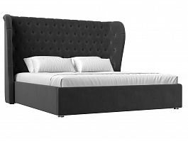 Интерьерная кровать Далия 180 (полностью велюр серый) - Фото предпросмотра