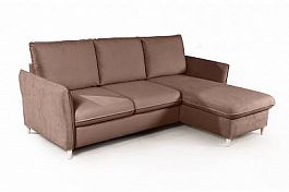 Hans диван-кровать с шезлонгом рогожка коричневый - Фото предпросмотра