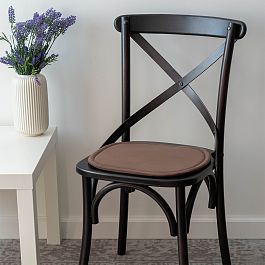 Подушка на стул овальная коричневая - Фото предпросмотра