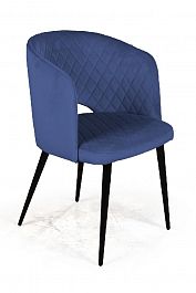 Кресло William ромб, бархат синий 29/ черный конус - Фото предпросмотра