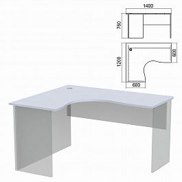 Стол компактный ЧАСТЬ 1 "Арго", 1400х1200х760 мм, левый, серый - Фото предпросмотра