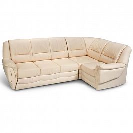 Угловой диван "Вавилон" кожа+кожзам - Фото предпросмотра