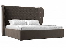 Интерьерная кровать Далия 180 (полностью велюр коричневый) - Фото предпросмотра
