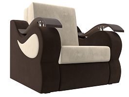Кресло-кровать Меркурий 80 (основа микровельвет бежевый, компаньон микровельвет коричневый) - Фото предпросмотра