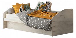 РАДУГА кровать с подъемным механизмом (пружины) (2,036х0,75х0,9х) (дуб крафт белый) - Фото предпросмотра