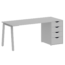 Home Office Стол письменный VR.SP-3-178.4.A Серый/Серый металл 1780*720*750 - Фото предпросмотра