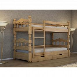 Двухъярусная кровать "Точенка" сосна - Фото предпросмотра