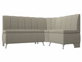 Кухонный угловой диван Кантри правый (полностью рогожка Корфу 02) - Фото предпросмотра