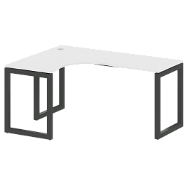 Metal System Quattro Стол криволинейный левый на О-образном м/к 50БО.СА-4 (L) Белый/Антрацит металл 1600*1200*750 - Фото предпросмотра