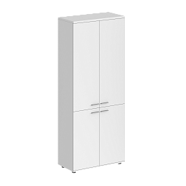 Шкаф высокий Sigma 800х400х1955, 4-х дв, з.ст ЛДСП / корпус: белый;  фасады: белый - Фото предпросмотра