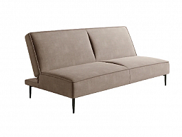 Este диван-кровать трехместный, прямой, без подлокотников, бархат пепельно-бежевый 25 - Фото предпросмотра