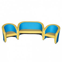Комплект игровой мебели «Совенок» Голубо-желтый - Фото предпросмотра